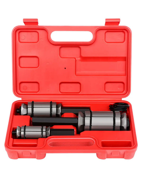 3-Piece Pipe Expander Tool Set 1/8 To 3-1/2 Inch Capacity Tail Pipe Expander And Muffler Spreader in red carrying case