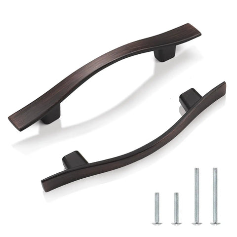 30 Pack Bridge Design Cabinet Handles, 3 Inch Hole Centers, Oil Rubbed Bronze Zinc Alloy Drawer Pulls For Cabinets And Drawers, 4.76 Inch