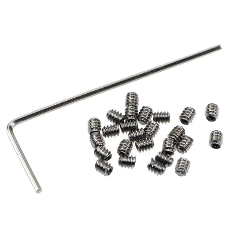 25-Piece 4-40 X 1 Eighth Inch Allen Head Socket Screws Stainless Steel Cup Point Grub Screws With Hex Key Wrench Heavy Duty Set