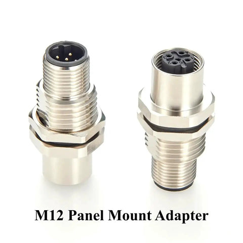 Rugged M12 B Code 5Pin Male To Female Bulkhead Connector IP67 Panel Mount Pass Thru Shielded Circular Socket For Profibus