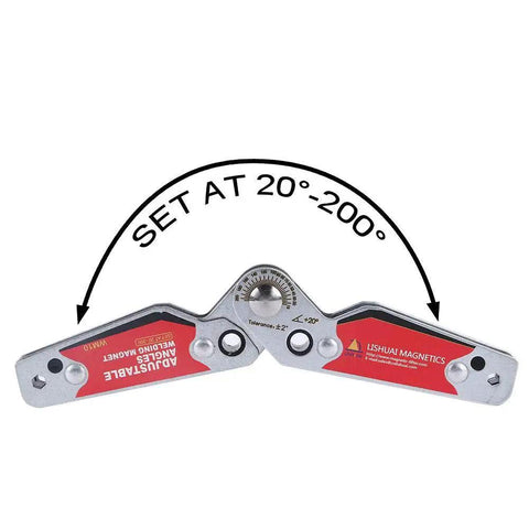 Adjustable Angle Welding Magnet Clamp for Precise Welding and Fabrication Projects 20 to 200 Degrees with hex wrench visible