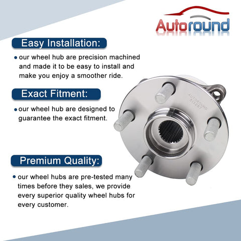 Front Wheel Bearing And Hub Assembly Compatible With Toyota Prius 2010 2016 And Lexus CT200h 2011 2017 5 Lug Replaces BR930660 43550 47010 Front Axle Unit With Flange Diameter 4.92 Inches Offset 1.85 Inches Bolt Circle 3.94 Inches