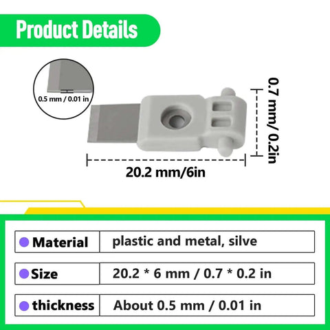 4Pcs Steel Tool Head Cutter Scraper Blades Replacement For X1 P1 A1 Series 3D Printers, plastic and metal, size 20.2x6mm