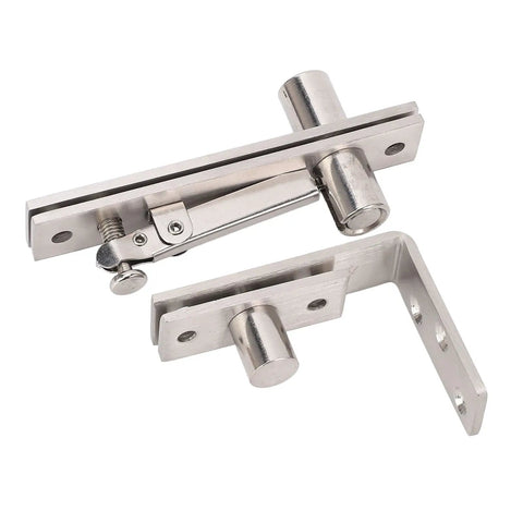 Stainless Steel Concealed Door Pivot Hinge With Adjustable Extension for wooden and secret doors, heavy duty hardware shown.