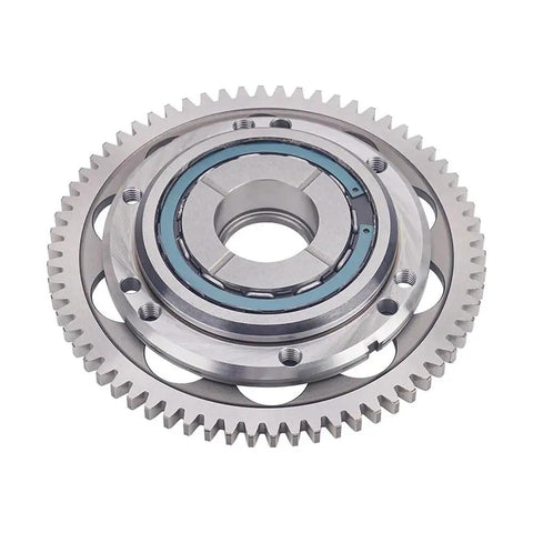 Kickstart Ready One Way Starter Clutch Bearing Gear Assembly For XG750 XG500 Motorcycle, front view, silver metal gear