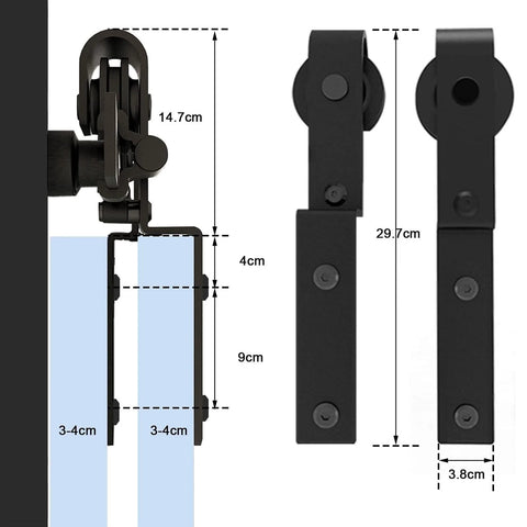 Sliding Barn Door Rail Hardware Kit For Double Doors Monorail System Tough Heavy Duty Track With Quiet Bearings