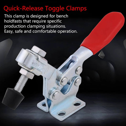 Set Of 5 Beefy Toggle Clamps With Quick Release Vertical Design And 227 Kg Holding Capacity for woodworking and welding