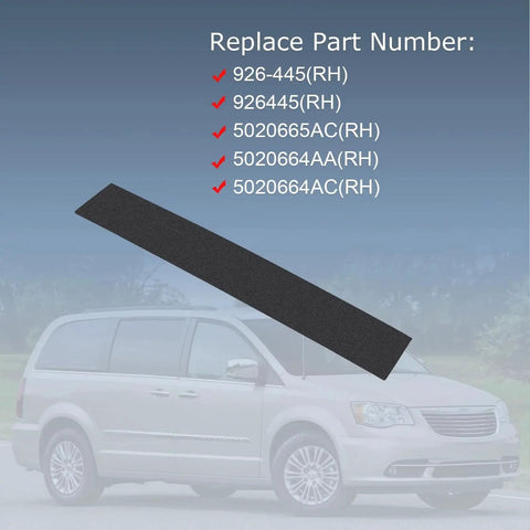Right B Pillar Outer Trim For 2008-2020 Dodge Grand Caravan Town Country Black shown with compatible minivan