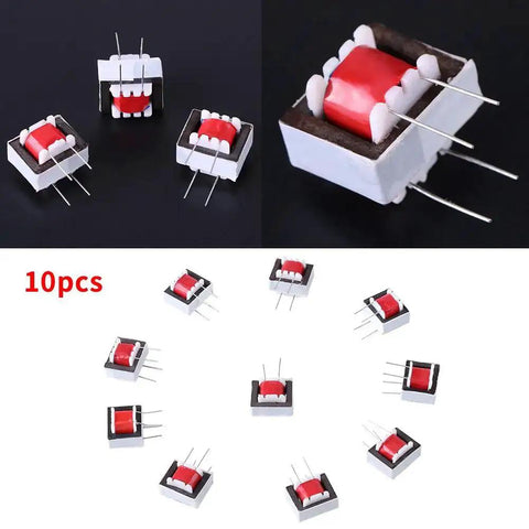 Ten Pack 600 Ohm 1 To 1 Isolation Transformers For Audio Applications, EI14 Core, Stable Lead-Free Components, top view