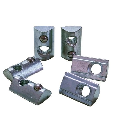 Durable 1045 Steel Ball Spring T Nut Roll In With Zinc Finish For One Quarter Twenty Thread Fits Fifteen Series And Forty Series