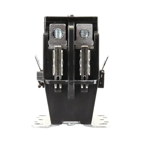 Front view of 2 Pole 40 Amp AC Contactor With 240V Coil for heavy duty motor load in HVAC refrigeration lighting and heat pumps.