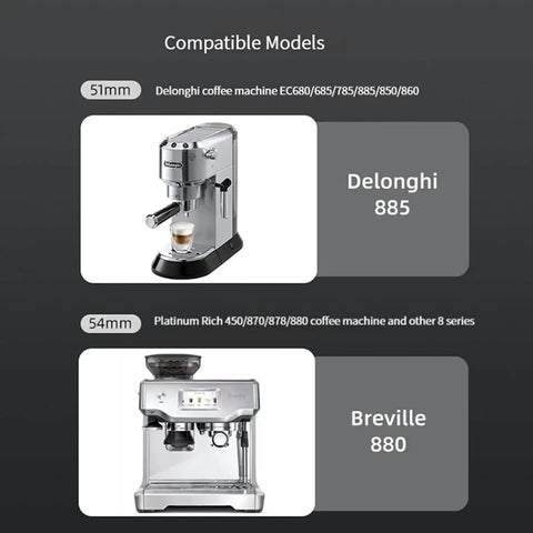 51mm Silicone Steam Ring Replacement for Espresso Machines compatibility chart with Delonghi EC885 and Breville 880