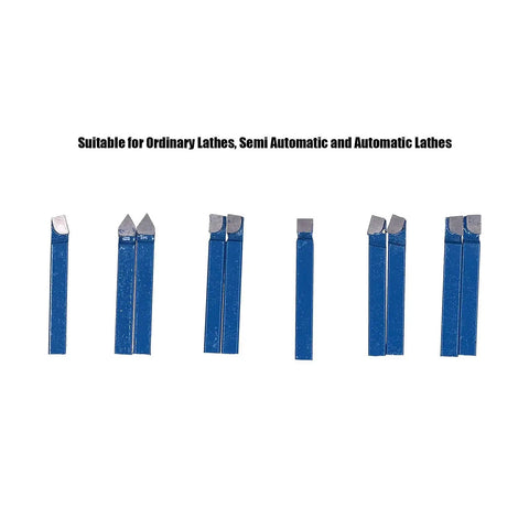 10 Pack Quarter Inch Metal Lathe Cutting Tools With Carbide Tips C6 Bits For Turning Boring And Chamfering displayed on white background