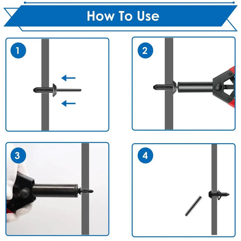 How to use step-by-step guide for Must Have 42 Piece Plastic Rivet Gun Kit With 40 Nylon Rivets In Four Sizes And A Rivet Removal Tool