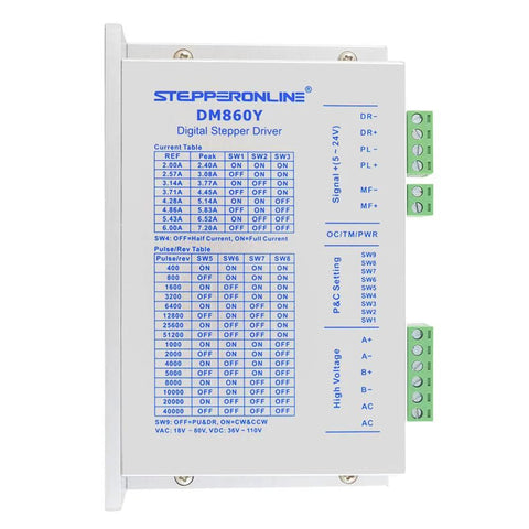 StepperOnline DM860Y digital stepper driver module with green screw-terminal blocks