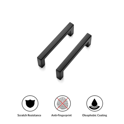 30 Pack Solid Zinc Slim 3 Inch Center To Center Square Bar Drawer Handles Matte Black Kitchen Cabinet Hardware Pulls with icons