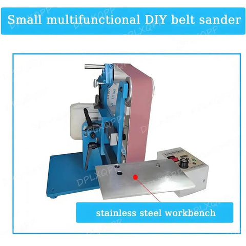 Beefy 750W/1100W Belt Sander And Polisher For DIY Wood Metal Projects, 915x50mm Desktop Grinder, All Steel Body, Side View