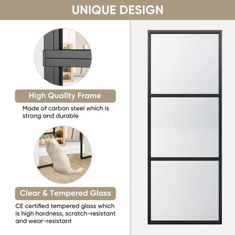 Double Barn Door Set 72 By 84 Inches With 12 Ft Hardware Kit And Soft Close Clear Tempered Glass Panels 36x84 In Each
