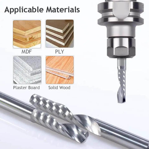 Solid Carbide Upcut Router Bit 1/8 Inch Shank Single Flute O Flute End Mill Cutter for Acrylic PVC MDF Plastic Cutting