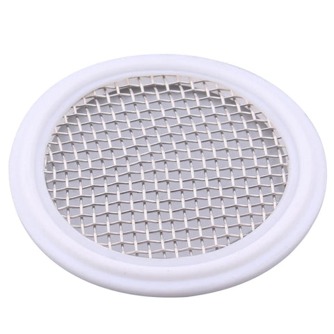 2-inch PTFE sanitary gasket with stainless steel screen for Tri-Clamp Clover fittings, 10-mesh.