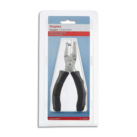 Handheld One Hole Punch Delivers Clean Quarter Inch Holes With A Five Sheet Capacity, Durable Nickel Plated Steel Construction