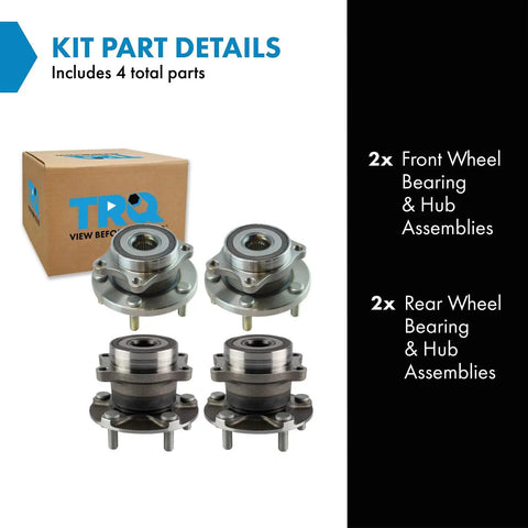 Front And Rear Wheel Bearing And Hub Assembly Kit For Subaru Legacy Outback Forester Ascent 2015 2020 Four Piece Set