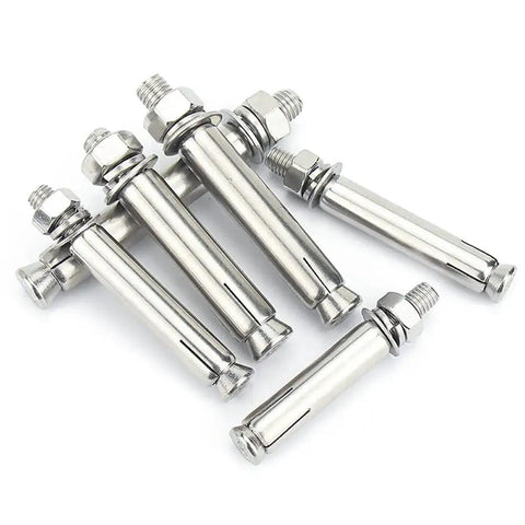 8 Piece M6x50mm External Hex Expansion Bolts 304 Stainless Steel With Nuts And Washers For Concrete Sleeve Anchors Pool Safety Cover Anchoring