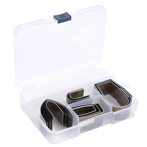 Leather Hole Punch Set With Half Round End Punches, 3 Shapes, 18 Pieces in storage case for easy organization and transport