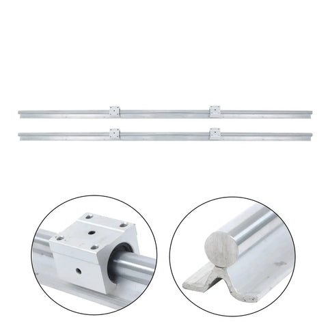 Two 1500mm SBR20 Linear Guide Rails With Four SBR20UU Slide Blocks Kit For DIY CNC Routers Lathes Mills And Automated Machines