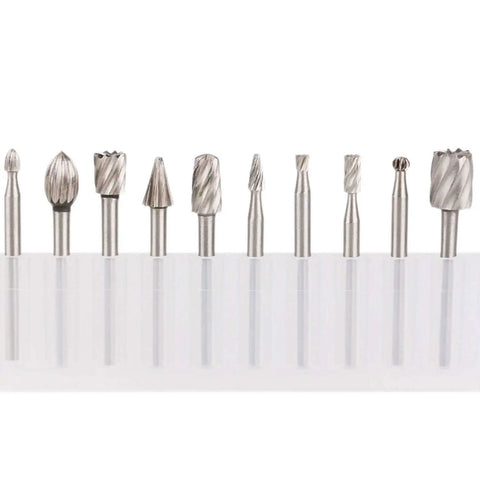10 Piece High Speed Steel HSS Router Bits Set With 1 8th Inch Shank 3mm For Rotary Tools for DIY woodworking and engraving