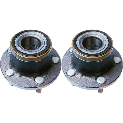 Rear Wheel Bearing And Hub Assembly For Transit Connect 2010 Through 2013 Replacement 7T1Z1104B 2-pack, front view of metal hubs
