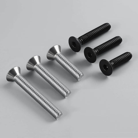 1/4-20 Stainless Socket Head Cap Screws, 1 Inch Long, Full Thread Countersunk Bolts, 304 Stainless Steel With Black Zinc Finish