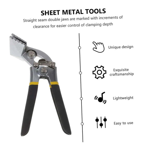 Manual Metal Bender For Sheet Metal Projects Hemming Pliers And Wire Bending Tool with focus on straight jaws and non-slip handle.