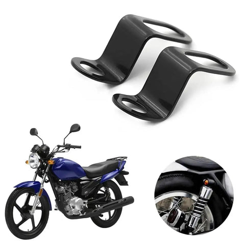 Motorcycle Rear Turn Signal Bracket Kit Two Pack For Relocation And Universal L Shape Mounts With 12mm Hole Compatibility shown installed on motorbike.