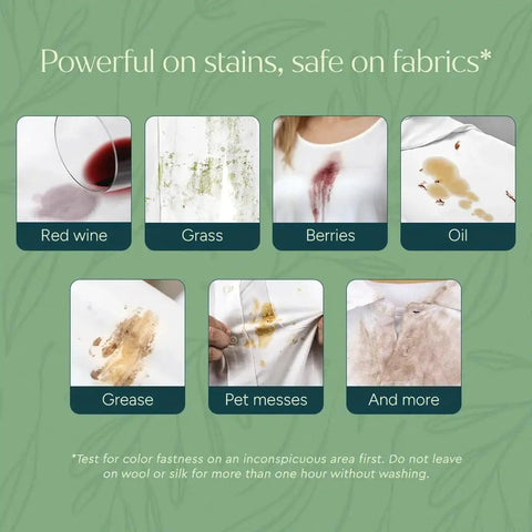 Travel and Laundry Stain Remover for Clothes and Baby Gear Unscented effectiveness on various stains like wine and grease
