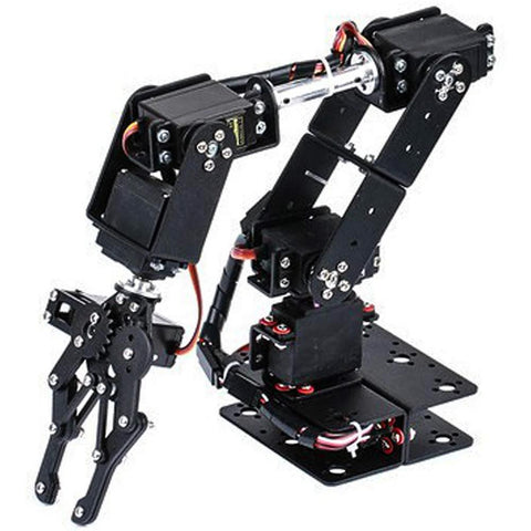 Amazon Arm Mechanical Robotic Clamp Claw Kit, black 6DOF robotic arm with motors and gears