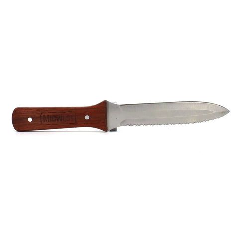 Flex Duct Knife With 5 Inch Stainless Blade Contoured Wooden Handle And Nylon Sheath Built For Tough HVAC Ductwork Full Tang Durability