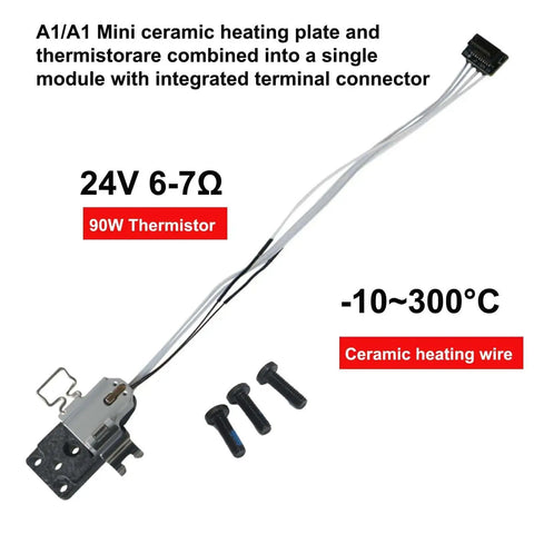 High Temperature Hotend Heating Assembly Kit For A1 And A1 Mini 3D Printers with ceramic heater and thermistor