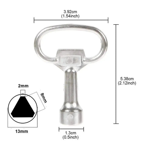 8mm Triangle Socket Spanner Key Set Of 6 Aluminum Alloy Chrome Plated Triangular Wrenches dimensions view