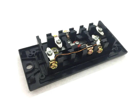 Back view of Heavy Duty Push Button Switch For Rolling Doors Up Down Stop 600V 3A Momentary Black Plastic Three Button Panel