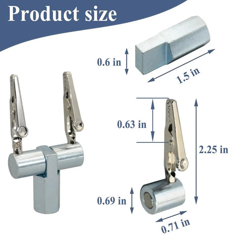 Magnetic Soldering Wire Clip Holder For Stable Welding And Auto Wiring Removable Clip Parts Hands Free Positioning On Any Metal Table 55000 Soldering Wire Holder with size dimensions