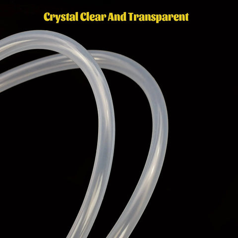 Clear silicone tubing, 1/4 in ID x 3/8 in OD, food-grade, high-temperature hose for home brewing