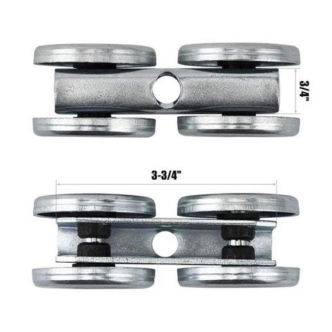 Box Rail Hanger Kit 2 Set For Exterior Barn Doors, Heavy Duty Hardware With 225 Lbs Safe Working Load, Zinc Plated Finish