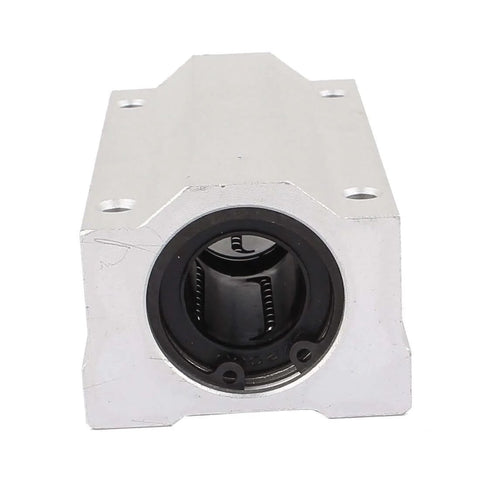 20mm Linear Motion Ball Bearing Slide Unit Built For Heavy Duty Use, SCS20LUU Model, front view, showing rubber and metal build