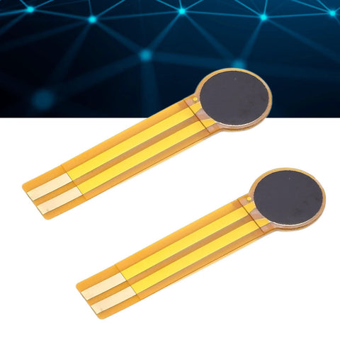Amazon FLEXMAN 2Pcs thin-film pressure sensors, orange flexible strips with round black sensing pads.