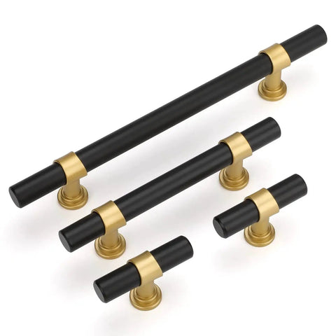 10 Pack Black And Gold Cabinet Knobs For Kitchen Cabinets Dressers And Drawers With Arch Bow Design Matte Black Finish
