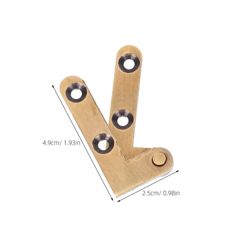 Close-up of Two Pieces Heavy Duty Bronze Pivot Door Hinges For Stealthy Concealed Hidden Door Hardware On Secret Bookcase