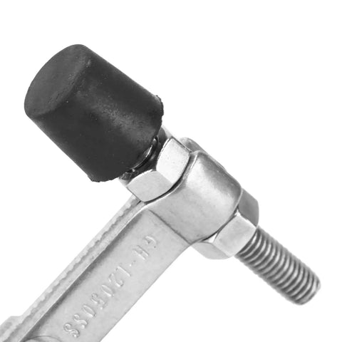Close-up of Stainless Steel Quick Release Toggle Clamp For Welding Jigs And Workbench Fixtures With Plastic Covered Handle