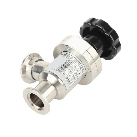 KF25 304 stainless steel high vacuum manual right-angle bellows isolation valve with black handwheel
