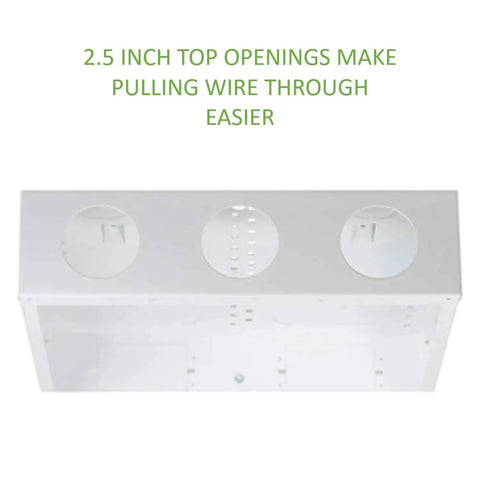 Top view of 28 Inch Structured Media Enclosure With Hinged Locking Door 20 Gauge Steel Flush Or Surface Mount for clean wall install